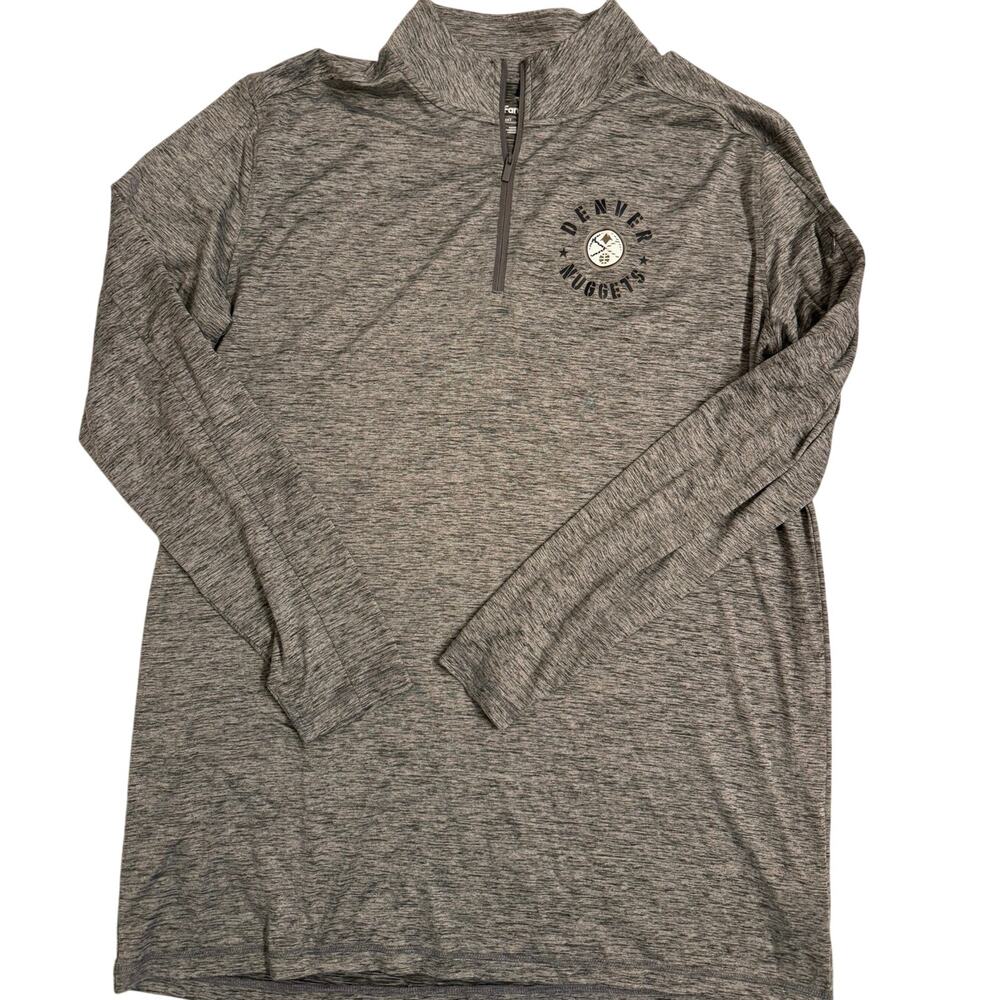 Fanatics Men's Denver Nuggets NBA 1/4 Zip Pullover Sz 2XT Tall Gray LS